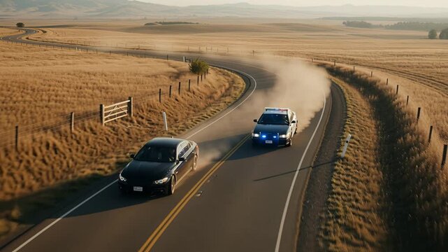Highway Officers Race After Fleeing Vehicle Through Tight Turns