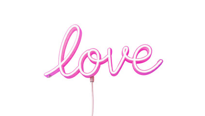 Fototapeta premium Pink Neon Love Sign