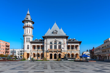 Naklejka premium Administrative building in Buzau city center in Romania