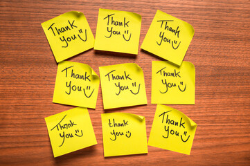 Sticky Notes with Handwritten Thank You Messages