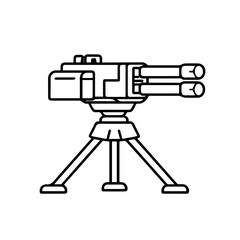 Naklejka premium Turret line icon vector on a white background Vector line icon