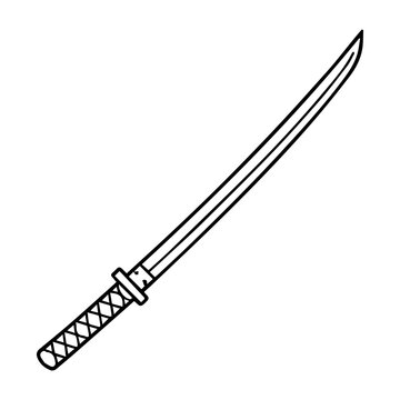 Katana line icon vector on a white background
Vector line icon