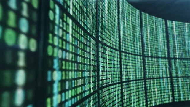 Digital Matrix Background Green Binary Code Tunnel Futuristic Data Flow Seamless Loop