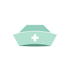 Obraz premium Nurse Cap Icon with White Cross - Healthcare Symbol
