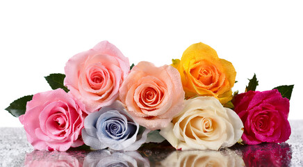 Kolorowe kwiaty róże png