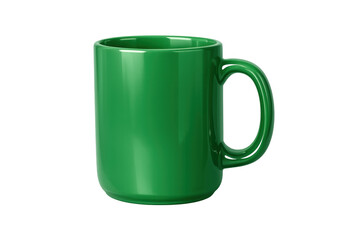 Green ceramic mug for branding and personalization, hot drinks or coffee, isolated on transparent background