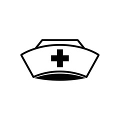 Obraz premium Nurse Cap Icon with Cross Symbol
