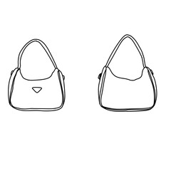 Elegant Handbag Duo - Stylish Accessory Sketches for Fashion Enthusiasts.