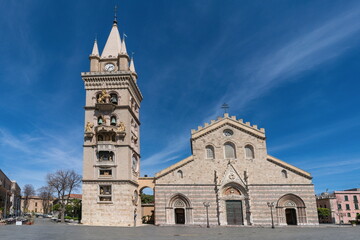 Fototapeta premium Duomo di Messina cathedral and bell tower, Sicily, Messina