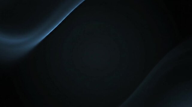 Captivating dark abstract background featuring elegant blue-grey smoke-like curves, creating a mysterious and dynamic flow perfect for modern design and digital projects and presentations