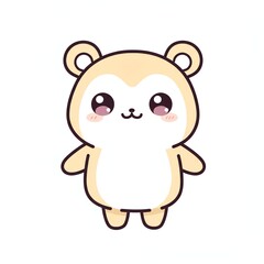 Obraz premium A cute cartoonish light brown hamster with large eyes and pink cheeks