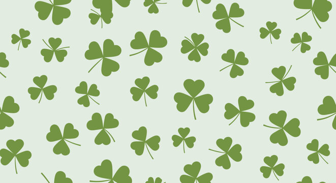 Green Four Leaf Clover Pattern Illustration 1.
