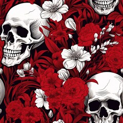 skull seamless pattern, skull pattern, skull background, gothic skull pattern, skull digital paper, skull repeat pattern, skull texture, skull wallpaper