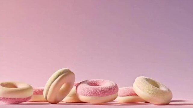 Minimal Donut Stack Stop Motion Style Animation