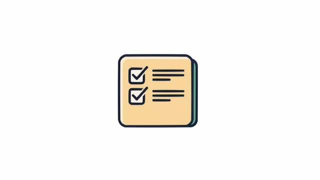 Document with Checkmark and Lines Icon.