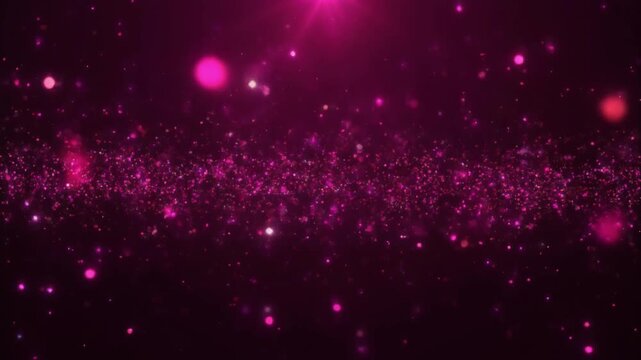 Sparkling Pink Dust Cloud with Light Bokeh glowing lights background for motion video