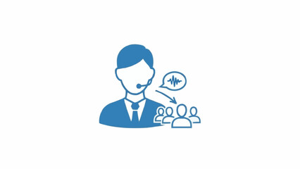Fototapeta premium Businessman talking to people audience.
