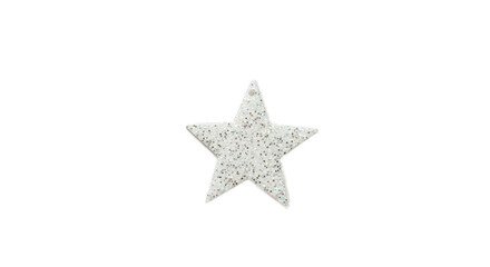 Sparkling White Five Pointed Star Isolated On Black Realistic Photo