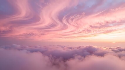 Fototapeta premium Soft Swirling Pink and Purple Clouds During Sunset or Sunrise Sky