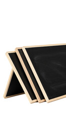 Stack of Chalkboards Realistic Photo with Light Brown Frames Neutral Background