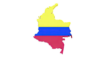 Fototapeta premium 3D Map of Colombia with Flag Colors