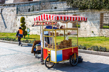 Traditional turkish bagels in Istanbul, Turkey © Sergii Figurnyi