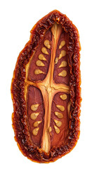 Sun Dried Tomato Slice Macro Photo Red Brown Texture Detail Isolated