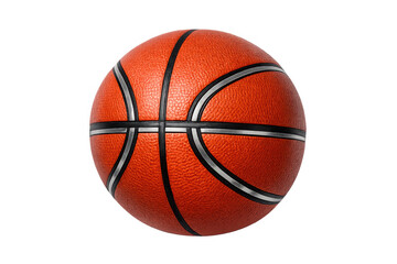 Fototapeta premium Classic orange basketball representing fitness, team play, and competition, isolated with a textured surface ready for action