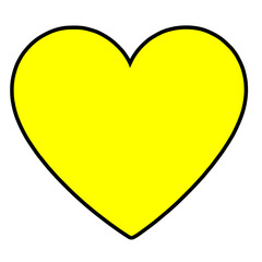 Neon Yellow Heart Icon Isolated