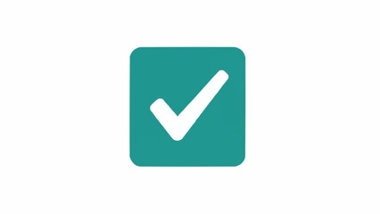 Green checkmark symbol on square.