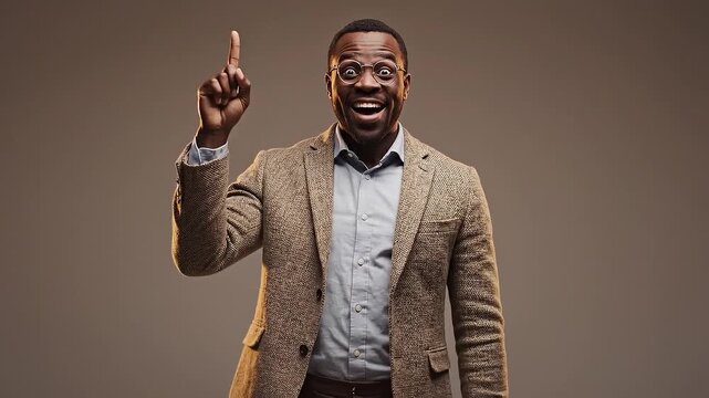 A distinguished Black man wearing sophisticated eyeglasses and a tweed jacket stands thoughtfully, deeply considering a complex business problem again