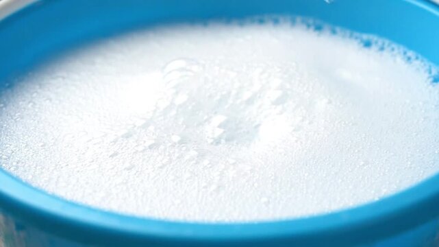 Plastic Bucket with Soap Foam, Simple Household Cleaning