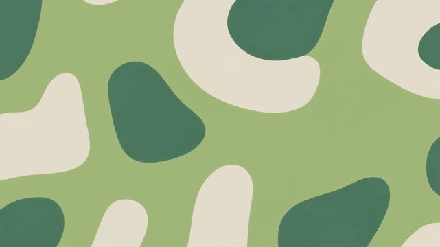 Playful organic pattern motion, rounded leaf motif, calm looping movement 