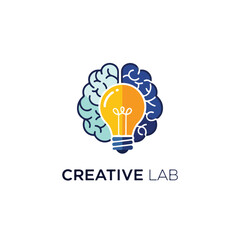 A brightly colored graphic design featuring a brain, lightbulb and text