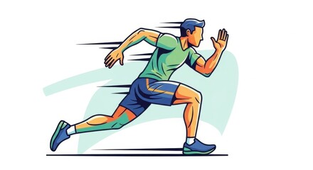 Fototapeta premium Dynamic Runner in Motion - A Vector Illustration of Speed.