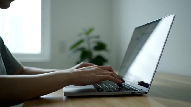 Remote Work Lifestyle at Home with Laptop and Natural Light