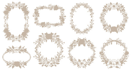 Obraz premium Elegant Floral Frames and Borders Collection - Vintage Botanical Ornaments