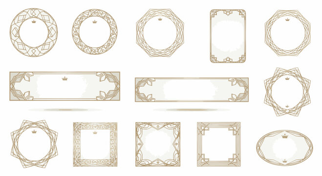 Elegant Vintage Ornate Frames Collection - Art Deco Style Decorative Borders