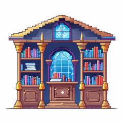 Wizard Library Pixel Art Fantasy RPG Background