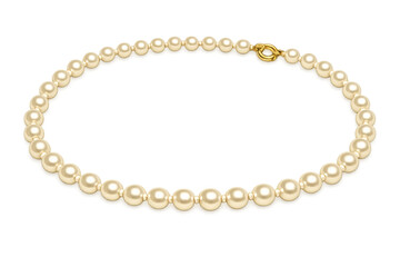 Obraz premium Pearl necklace with gold clasp a symbol of elegance, luxury, and classic fashion, isolated on transparent background