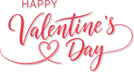 Obraz premium Valentine's Day greeting card with heart and elegant script.