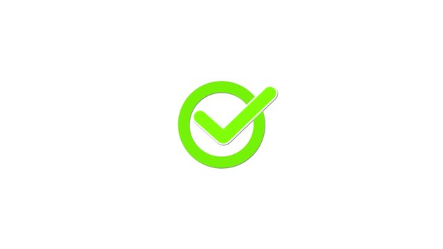 Animated Check mark icon, positive symbol, tick mark icon, confirm, correct concept animation