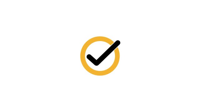 Animated Check mark icon, positive symbol, tick mark icon, confirm, correct concept animation