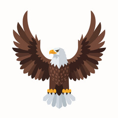 Obraz premium A stylized eagle illustration with outstretched wings, forward-facing