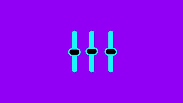 Three Cyan Faders on Purple Background stock