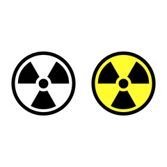 Radiation Hazard Sign Symbol of radioactive threat alert. Black hazard emblem  Danger label Warning icon Stock Icon Vector