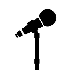 Microphone Mic Audio Recording Equipment Silhouette Vector Icon Black