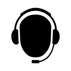 Tech Support Call Center Customer Service Black Icon Vector Symbol