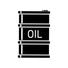 Oil Barrel Icon Silhouette Vector Black