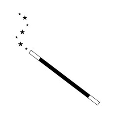 Magic Wand Performing Magical Trick Icon Vector Black Silhouette